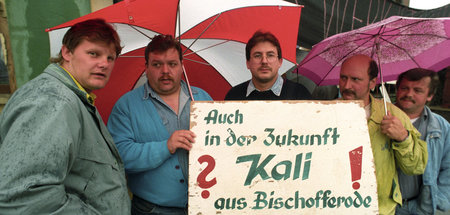 Deindustrialisierung im Osten: Kalibergleute protestieren auf de...