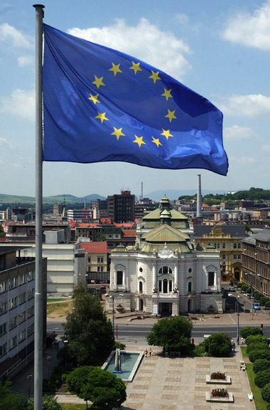 Die Euphorie für Europa ist verflogen – EU-Fahne in Usti nad Lab...