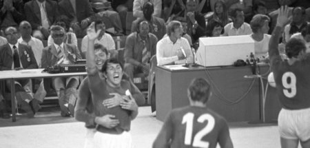 Arnold Schulz (hinten), Rudi Schumann (vorn), Wolfgang Webner (1...