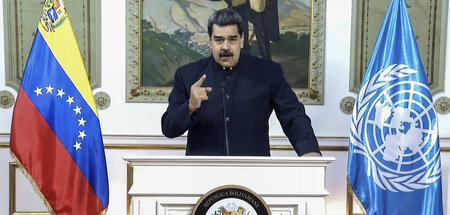 Venezuelas Staatschef Nicolás Maduro bei seiner digital übertrag