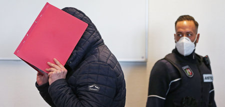 Der zu zwölf Jahren Haft verurteilte Jörg L. am Dienstag im Geri...
