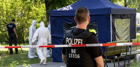 Spurensicherung im Kleinen Tiergarten in Berlin (23.8.2019)