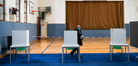 Sven Schulze bei der Stimmabgabe am Sonntag in Chemnitz