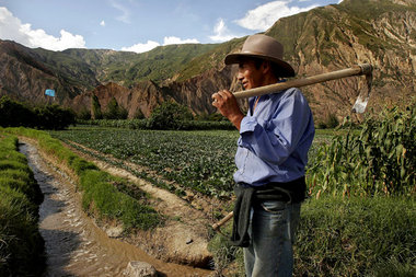 Ohne Wasser keine Landwirtschaft. Wie hier in Bolivien sind Baue...