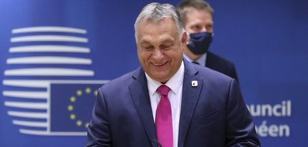 Hat gut lachen: Ungarns Premier Viktor Orban (Brüssel, Donnersta