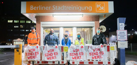 Arbeitskampf trotz Pandemie: Beschäftigte der Berliner Stadtrein...