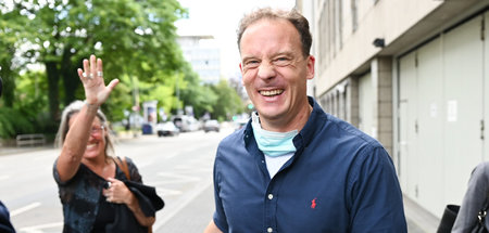 Der Unternehmer Alexander Falk nach seinem Prozess in Frankfurt ...