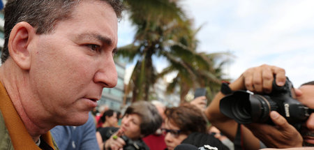 Vielseitig engagiert: Glenn Greenwald bei einer Protestaktion ge...
