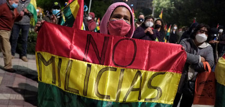 Anhänger der Putschisten protestieren in La Paz gegen das Ergebn... Anhänger der Putschisten protestieren in La Paz gegen das Ergebn...