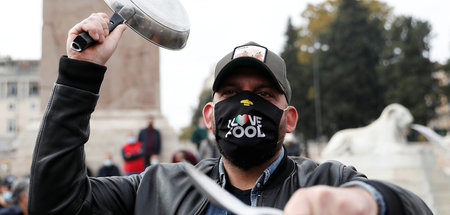Proteste in Rom am 2. November gegen die Coronamaßnahmen der Reg...