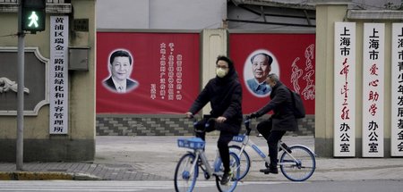 Straßenszene in Schanghai (10.2.2020)