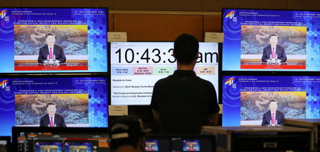 Chinas Präsident Xi Jinping hält am Donnerstag eine Rede per Vid...