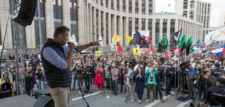 Freiheitsdemo mit Herrn Nawalny 2018 in Moskau. Ohne fremdes Gel...