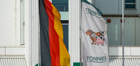 Hinter Fahnen und Fassade grassiert das Coronavirus: Tönnies-Wer... Hinter Fahnen und Fassade grassiert das Coronavirus: Tönnies-Wer...
