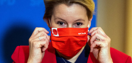Vor der Wahl zum Abgeordnetenhaus bekundet Franziska Giffey ihre...