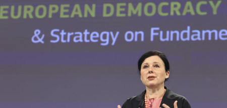 Vera Jourova, Vizepräsidentin der EU-Kommission, bei der Vorstel... Vera Jourova, Vizepräsidentin der EU-Kommission, bei der Vorstel...