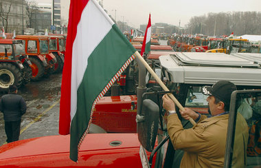 Protest ungarischer Bauern gegen Subventionskürzungen im Februar... Protest ungarischer Bauern gegen Subventionskürzungen im Februar...