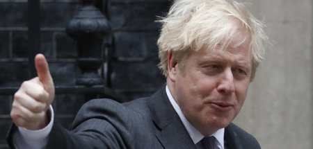 Bleibt guter Dinge: Großbritanniens Premier Boris Johnson am Don... Bleibt guter Dinge: Großbritanniens Premier Boris Johnson am Don...