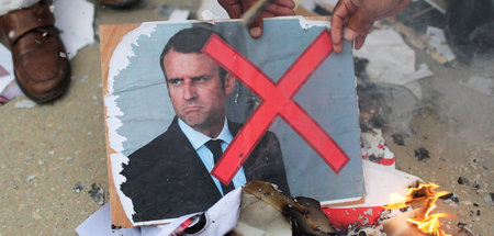 Proteste gegen den französischen Präsidenten Emmanuel Macron am ...