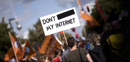 Protest gegen Internetzensur am 26. August 2018 in Berlin