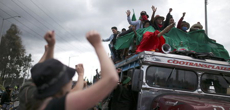 Auch an der Minga, die am 18. Oktober Bogotá erreichte, beteilig... Auch an der Minga, die am 18. Oktober Bogotá erreichte, beteilig...