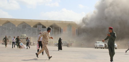 Der Anschlag auf den Flughafen von Aden am vergangenen Mittwoch