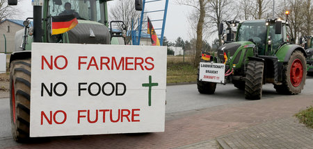 Landwirte protestieren in Mecklenburg-Vorpommern gegen Niedrigpr...