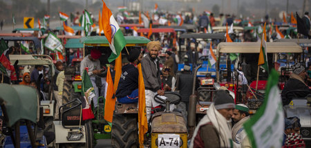 Nicht kleinzukriegen: Protest von Landwirten in Ghaziabad nordös...