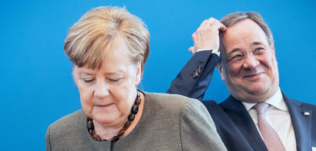 Armin Laschet pries die Kanzlerin in den höchsten Tönen
