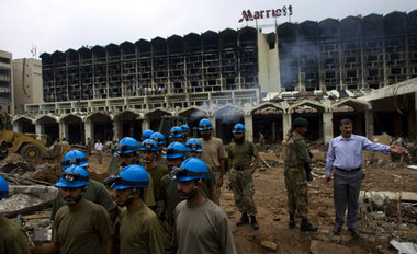Das zerstörte Marriott-Hotel in Islamabad