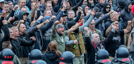 Rechte Demonstranten am 27. August 2018 in Chemnitz Rechte Demonstranten am 27. August 2018 in Chemnitz