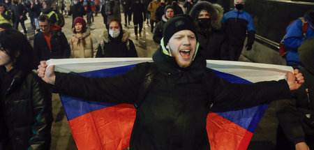 Protest gegen die Verurteilung Nawalnys am Dienstag in Moskau