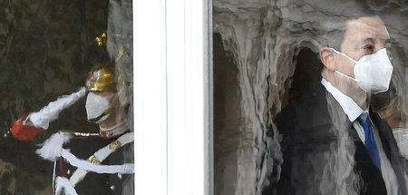 Der mit der Bildung einer Regierung beauftragte Draghi in Rom na...