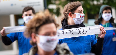Proteste vor dem Bundesgesundheitsministerium in Berlin gegen di...