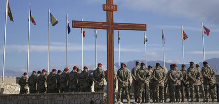 Bundeswehr-Soldaten während einer Gedenkzeremonie in Afghanistan