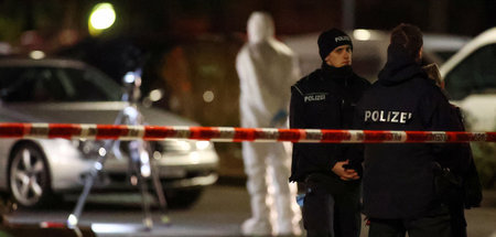 Polizeiabsperrung an einem der Tatorte in Hanau (20.2.2020)