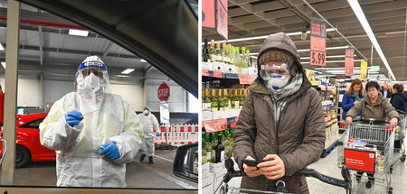 Dazwischen liegen 170 Tage: Das Coronatestzentrum in Augsburg (l...