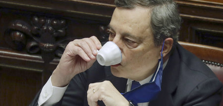 Am Ende ging alles ratzfatz: Italiens Premier Mario Draghi am Do...