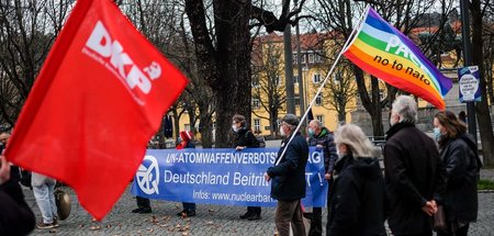 Kundgebung für ein Atomwaffenverbot (Suttgart, Januar 2021)