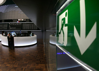 Abwärts: Die Aktie der Hypo Real Estate gab am Montag in Frankfu... Abwärts: Die Aktie der Hypo Real Estate gab am Montag in Frankfu...