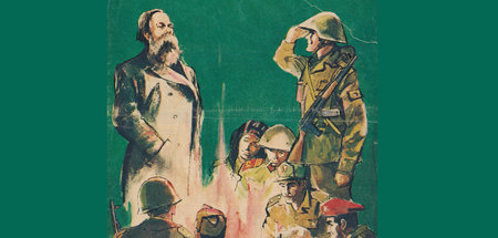 »Achtung! Der General!« Titelseite der Satirezeitschrift Eulensp...