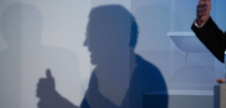 Winfried Kretschmann bei einer Podiumsdiskussion (Stuttgart, 26....