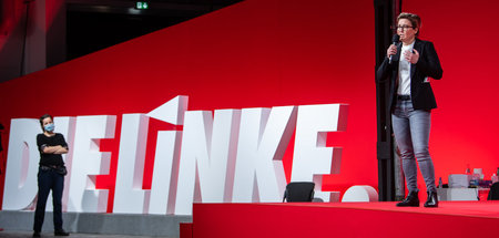 Susanne Hennig-Wellsow beim Linke-Bundesparteitag (Berlin, 27.2....