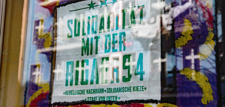 Solidarität mit dem Hausprojekt in der Rigaer Straße in Berlin-F...