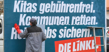 Müsste noch mehr Wirkung entfalten: Wahlplakat von Die Linke in ...