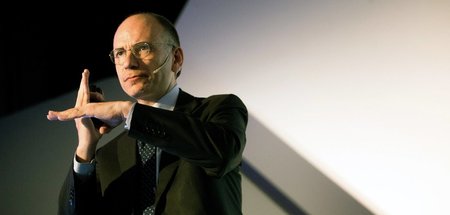 Der neue PD-Vorsitzende Enrico Letta auf einer Konferenz in Barc... Der neue PD-Vorsitzende Enrico Letta auf einer Konferenz in Barc...