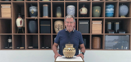 In diesem Gefäß möchte Antonis Alakiotis seine letzte Ruhe finde...