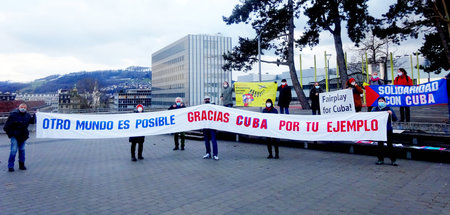 Jeden 17. des Monats protestiert die Vereinigung Schweiz-Cuba ge