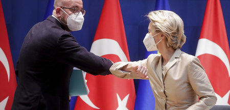 Milliardenschwere Zuwendungen an Erdogan: Charles Michel (l.), P...
