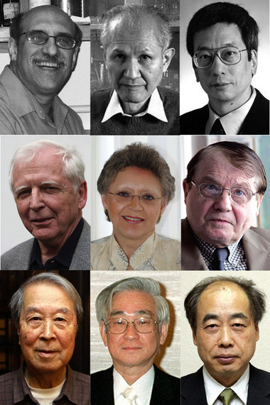 Oben: Martin Chalfie, Osamu Shimomura, Roger Tsien. Mitte: Haral...